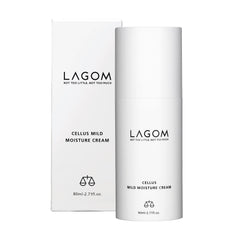 LAGOM Cellus Mild Moisture Cream bottle closeup showing fragrance-free hydration for sensitive skin