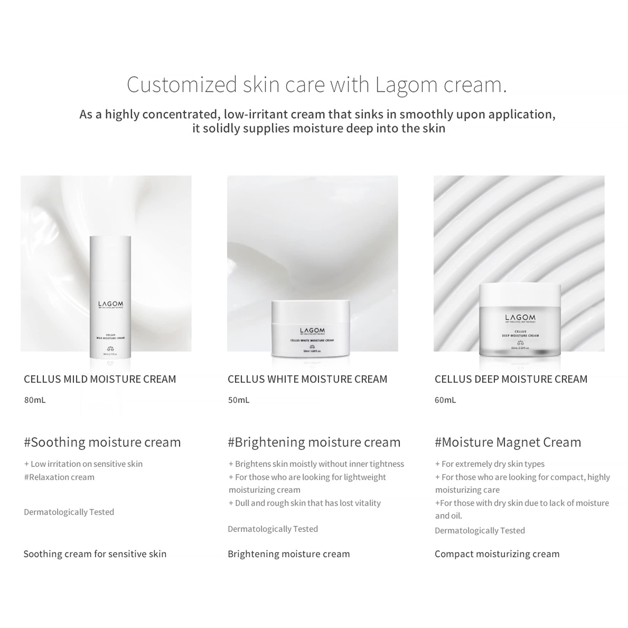 LAGOM Cellus Mild Moisture Cream shown as part of a daily routine