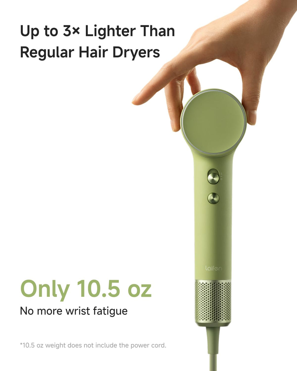 Laifen MINI uses 200M ions to smooth hair and reduce frizz while drying.