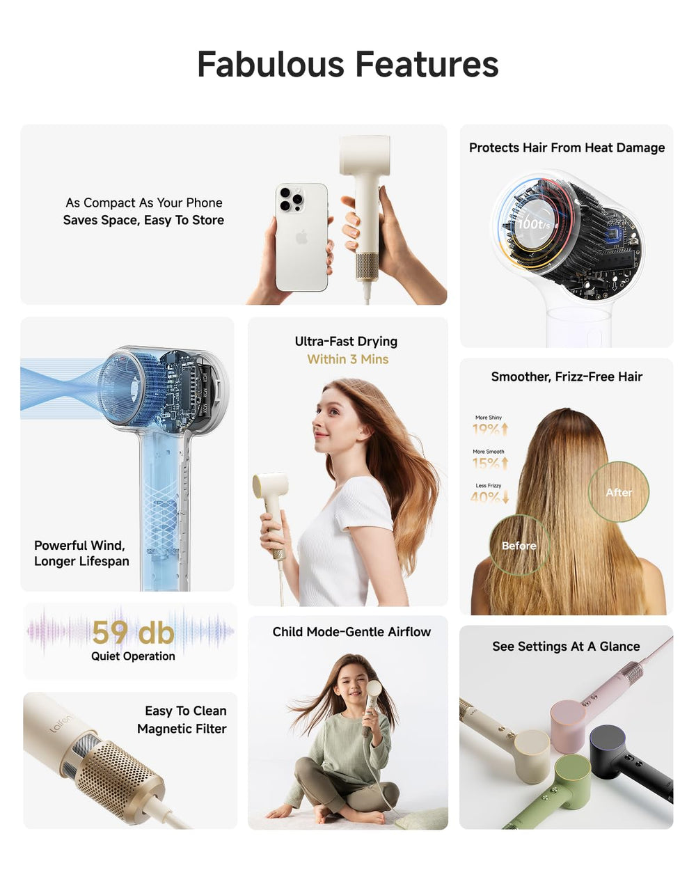 Laifen MINI hair dryer travel-friendly weight for on-the-go use