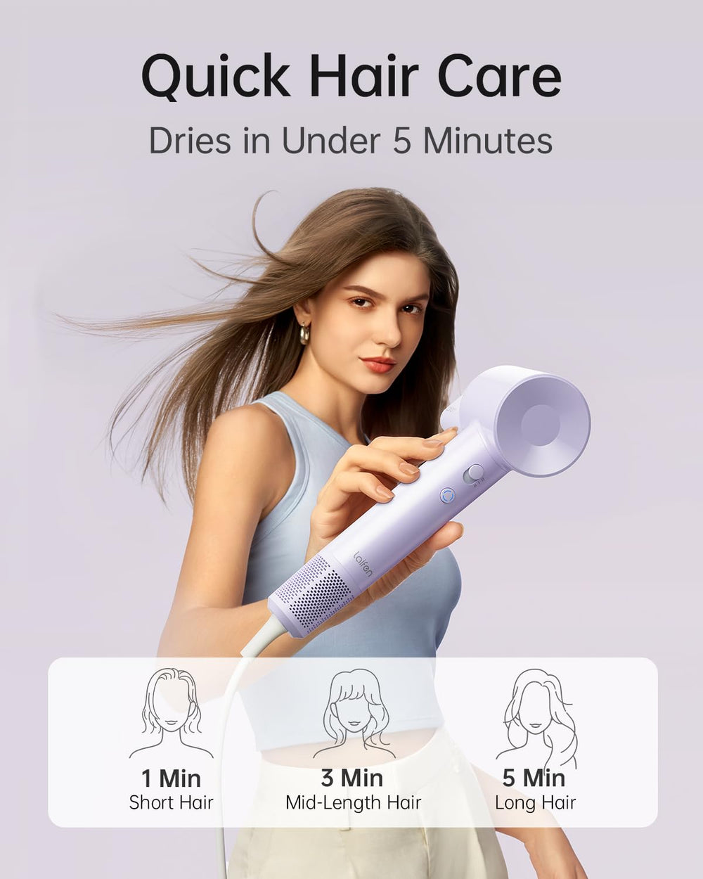 Laifen SE Lite emits 150M negative ions for moisture and frizz control.