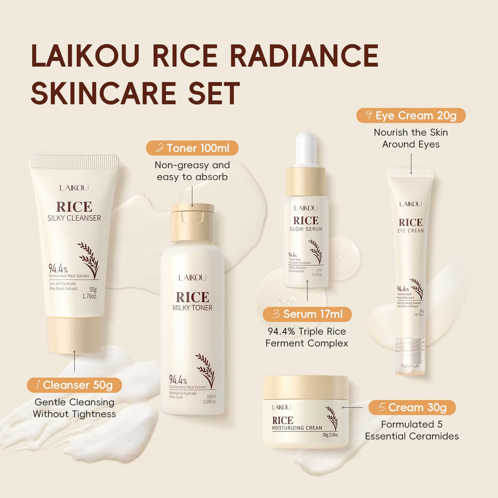 LAIKOU rice ferment ingredients visual highlighting nourishing hydration
