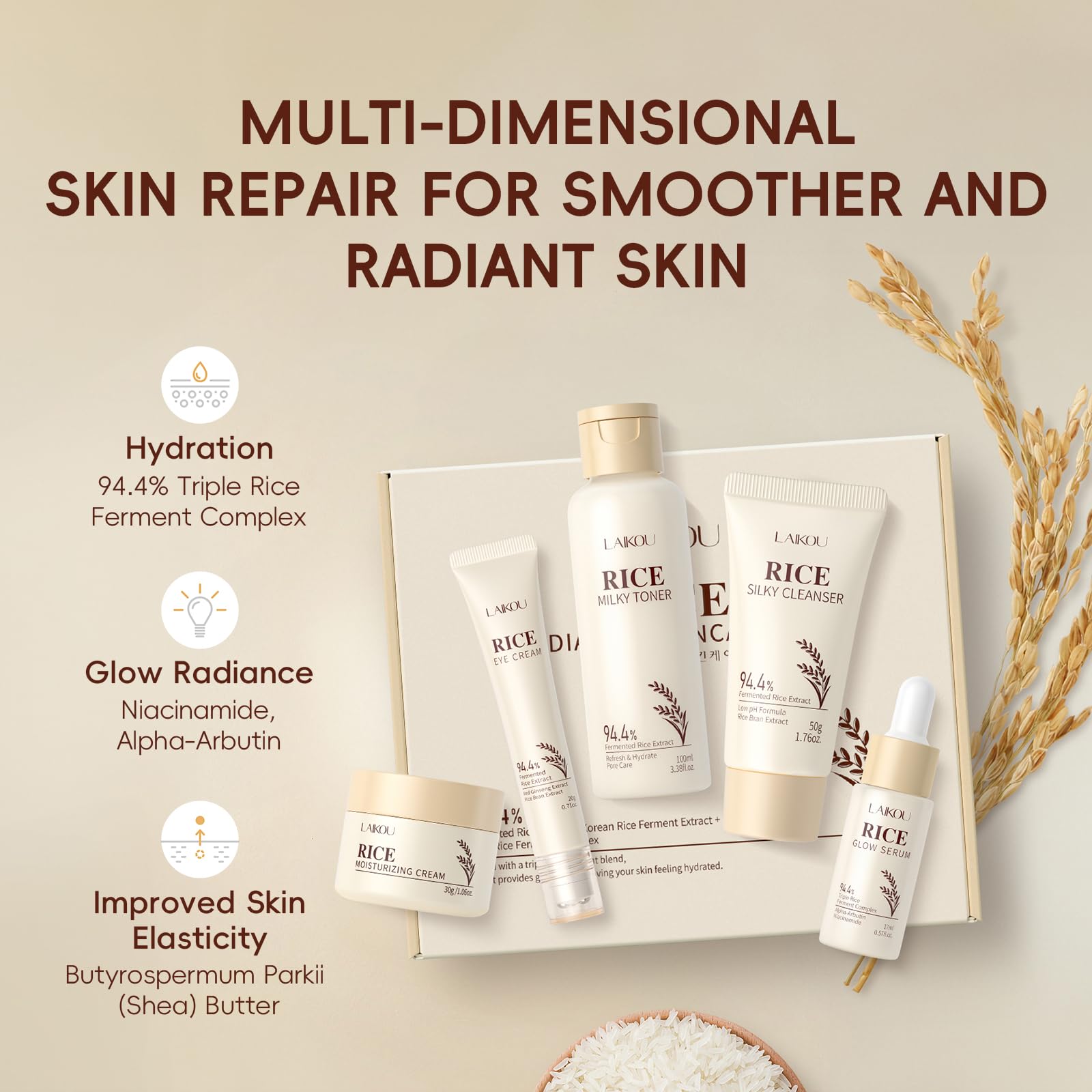 LAIKOU toner bottle with milky texture for balanced hydration
