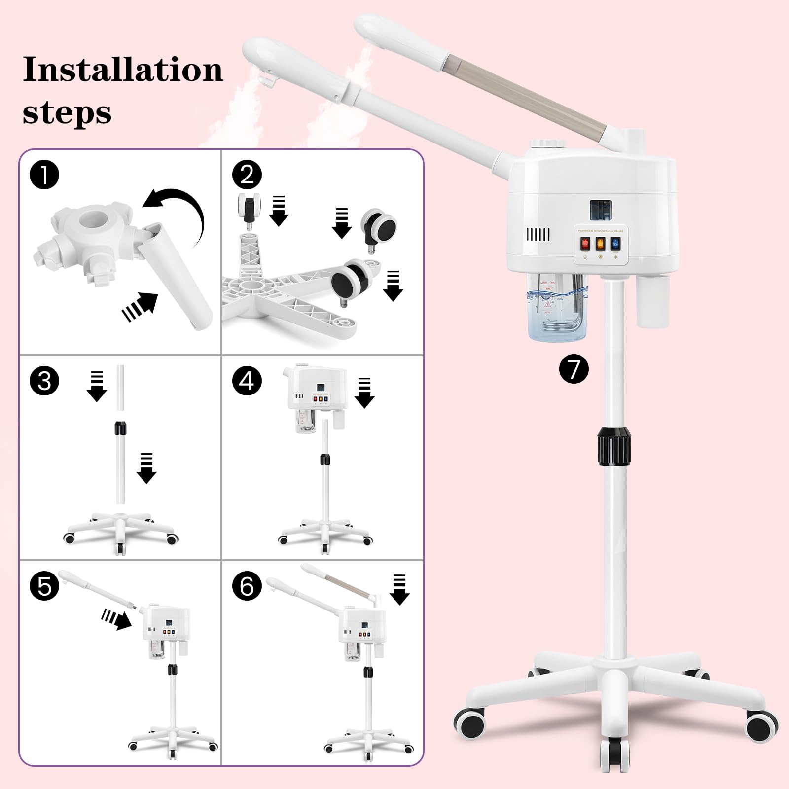 Lailelaodi 360-degree nozzle for flexible spa-like sessions.
