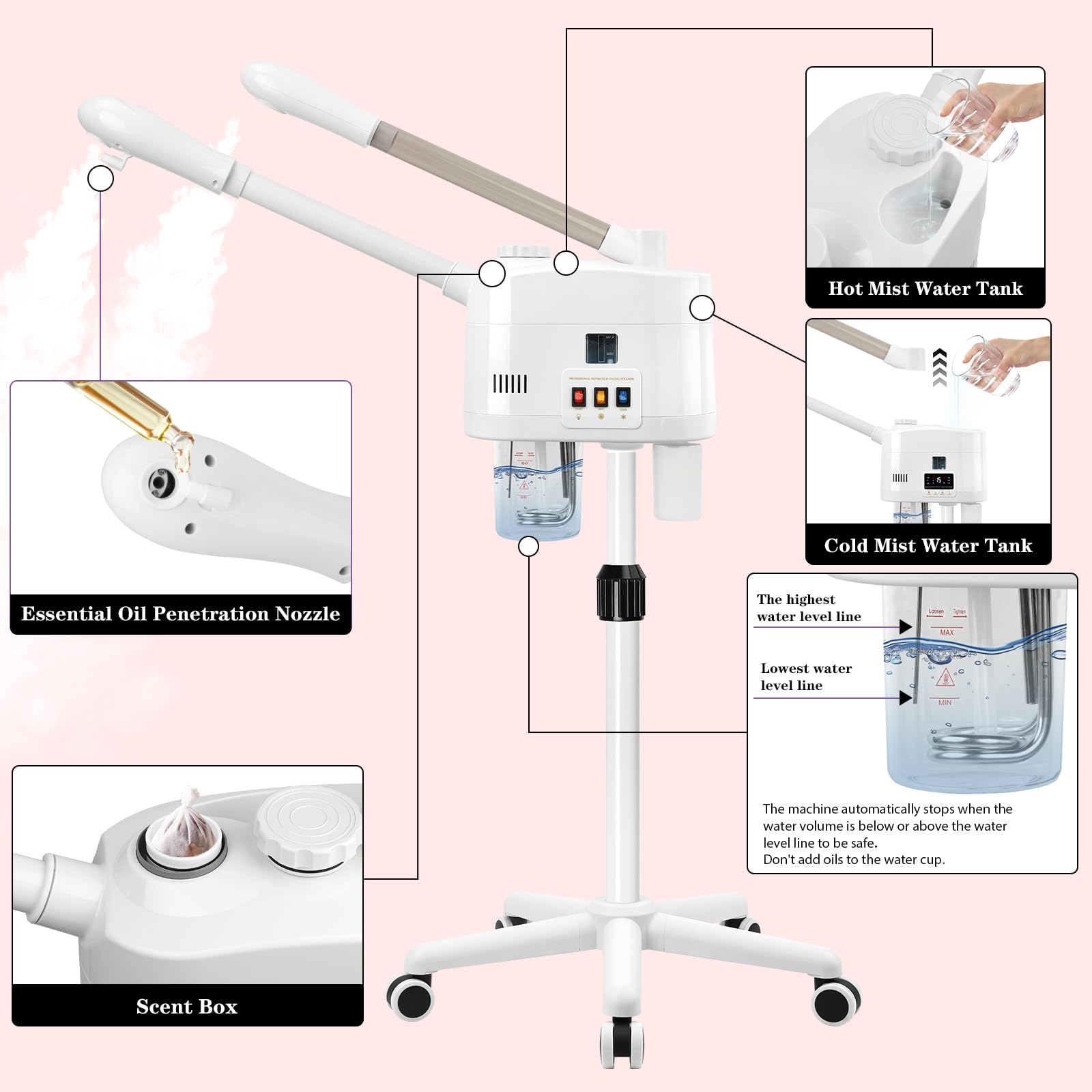 Lailelaodi ozone steamer supports ozone treatment with refreshing mist.