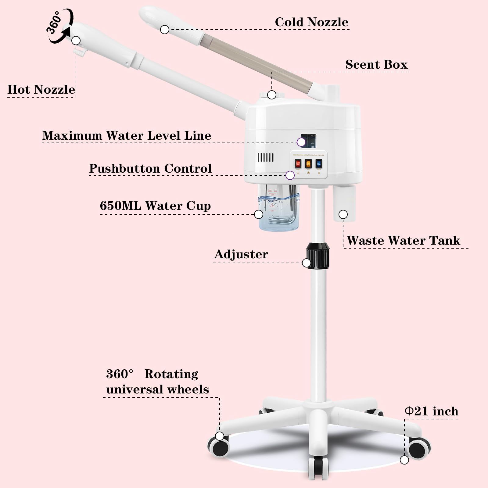 Lailelaodi removable 500ml cup for easy water refills.
