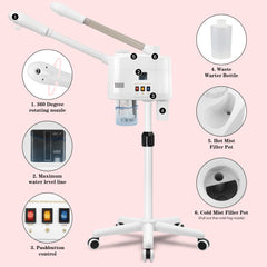 Lailelaodi stand steamer at adjustable height for spa or home use.