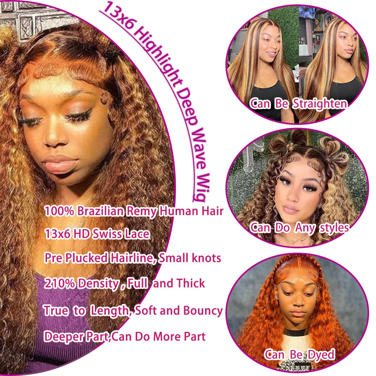 LAINSS pre-plucked natural hairline lace-front enables effortless parting options