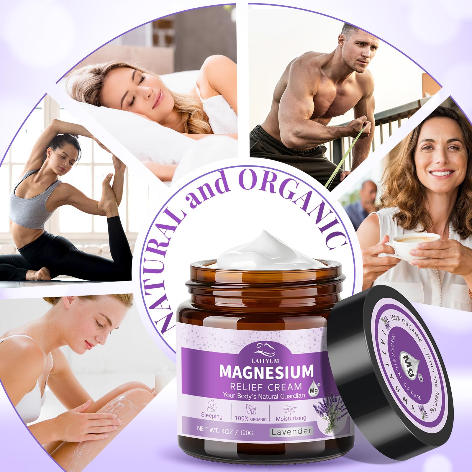 LAITYUM Magnesium Body Lotion natural ingredients label close-up