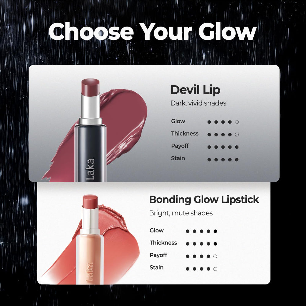 Laka Devil Lip Brandy packaging emphasizes bold K-Beauty style.