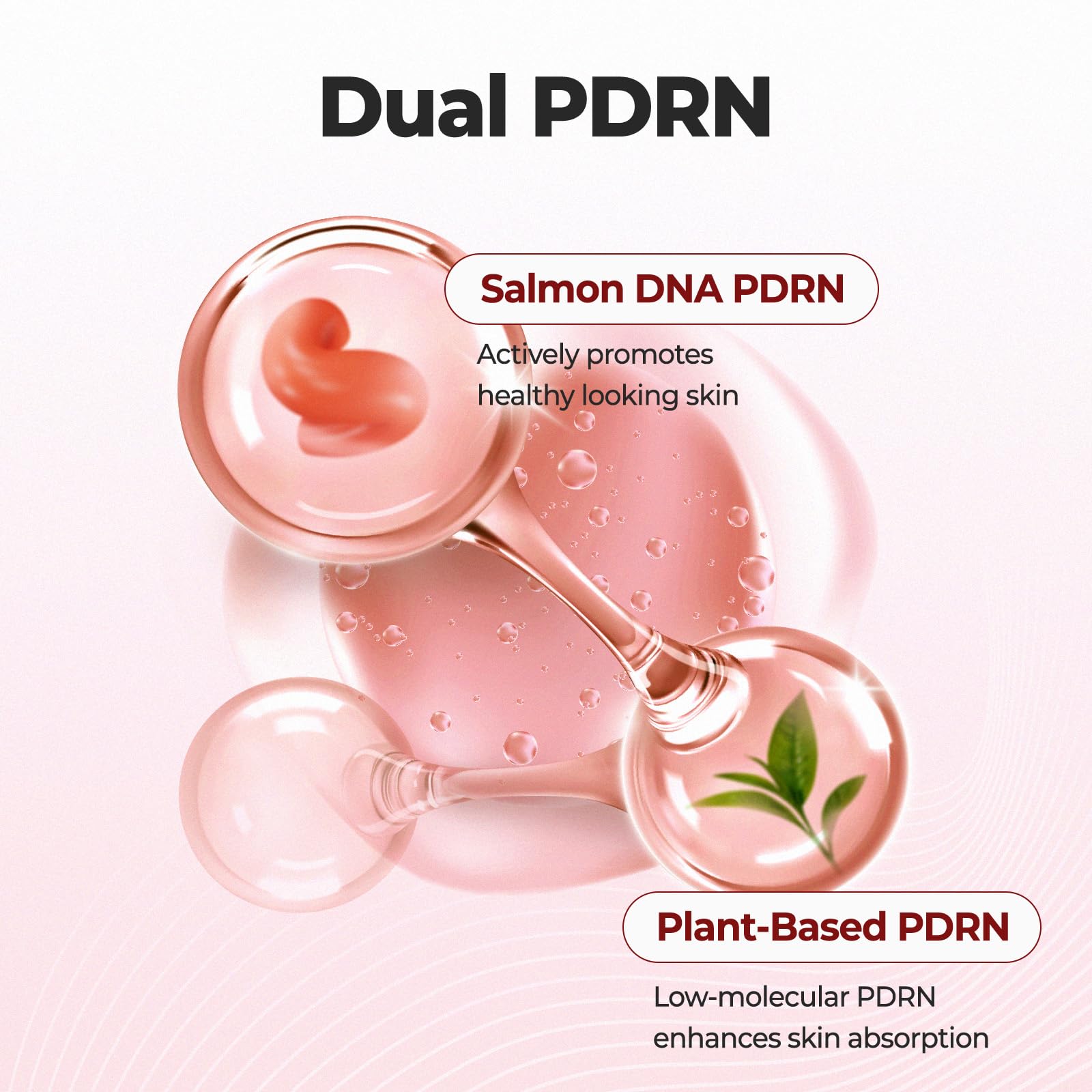 Laka dual PDRN base image highlighting hydration and smoothing from PDRN components