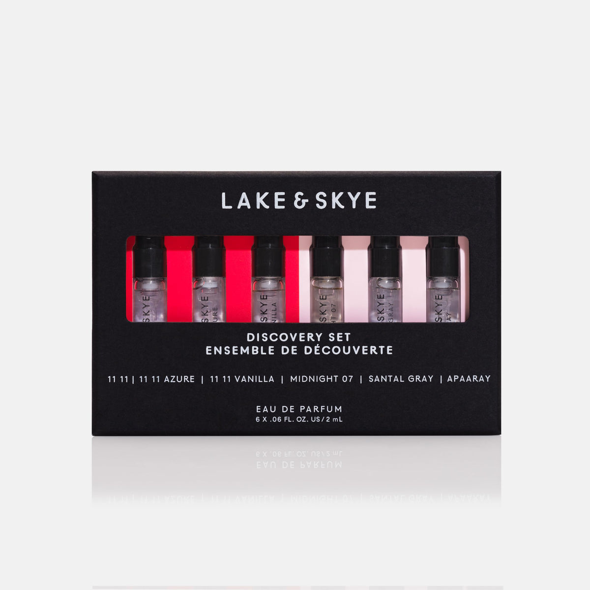 Lake & Skye 11 11 bottle—unisex sampler for everyday fragrance testing.