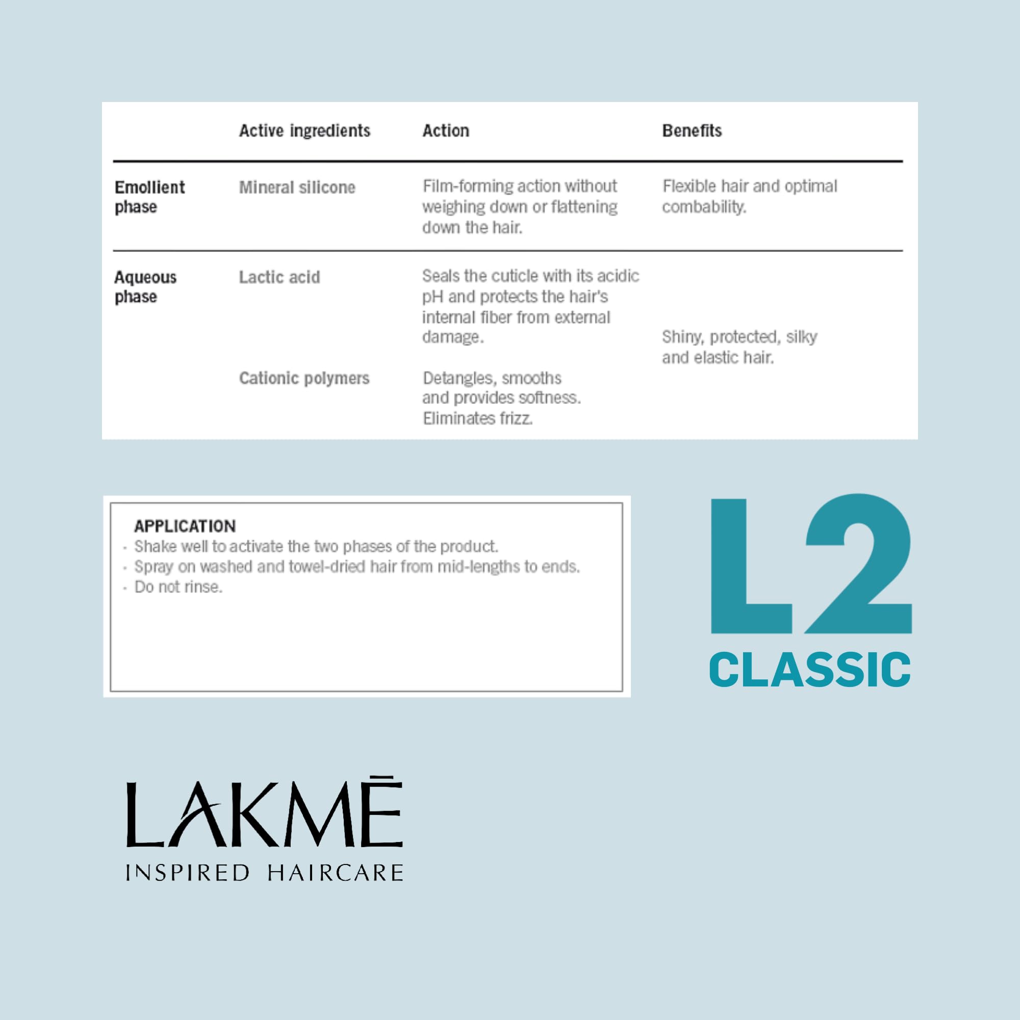 LAKMÉ L2 Classic Bi-Phase Conditioner eco-friendly packaging