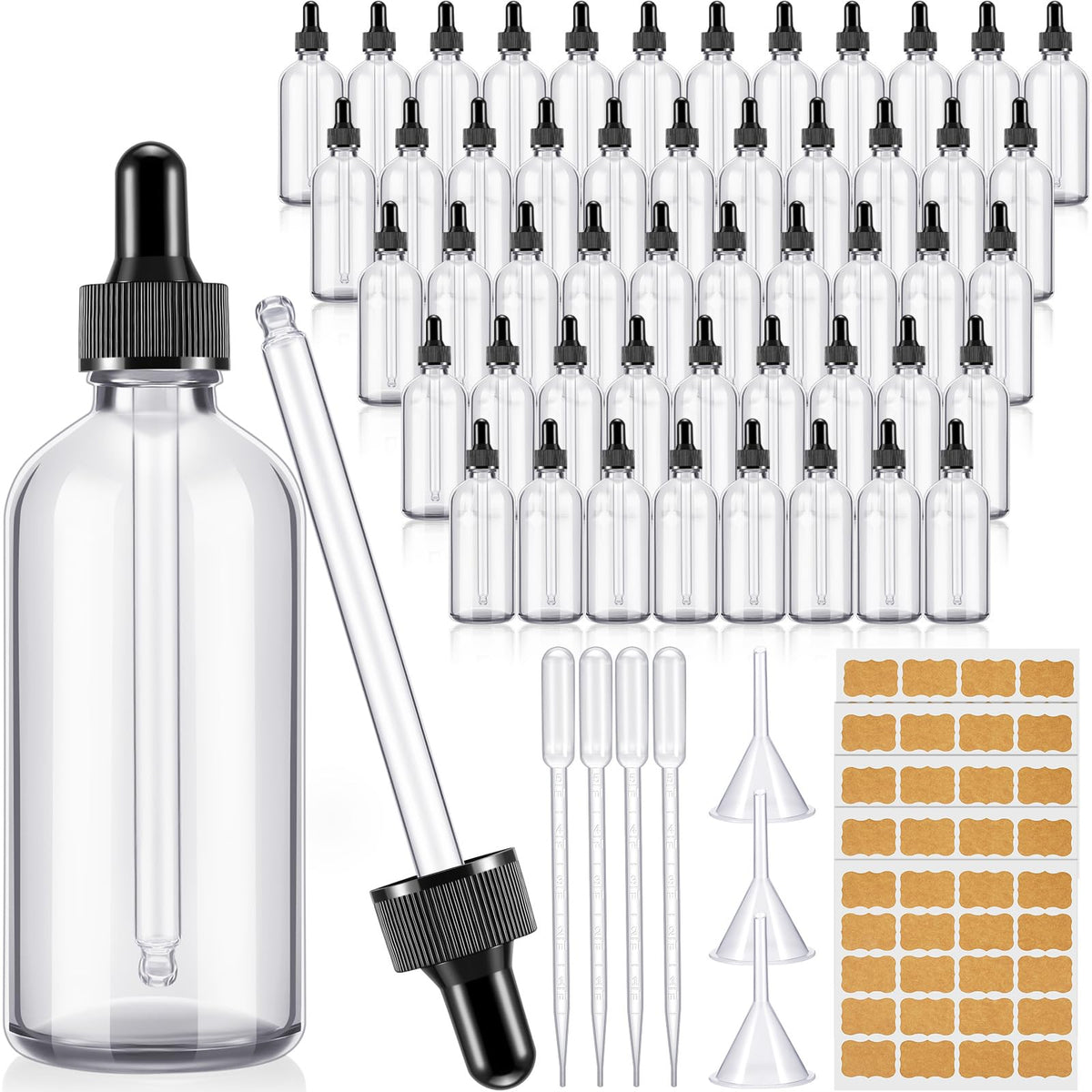 Lallisa 4 oz dropper bottles with funnels for DIY blends
