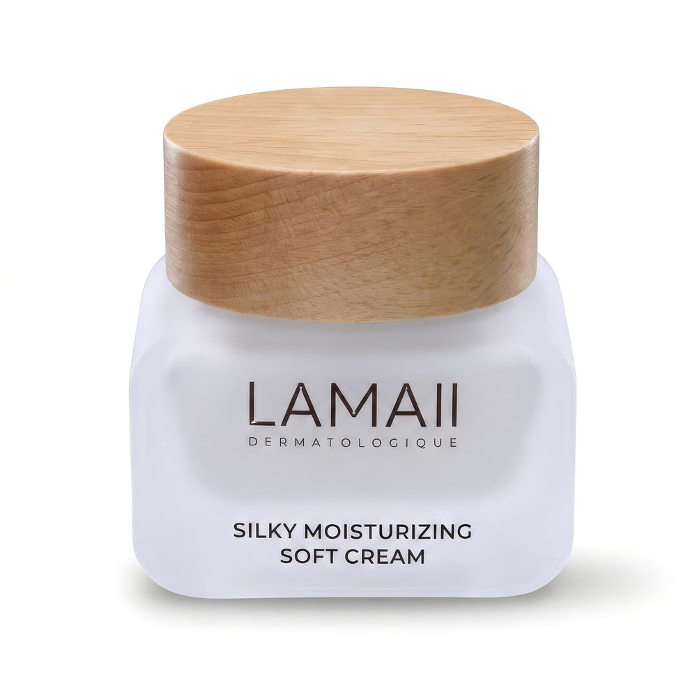 LAMAII Silky Moisturizing Soft Cream jar close-up for instant hydration