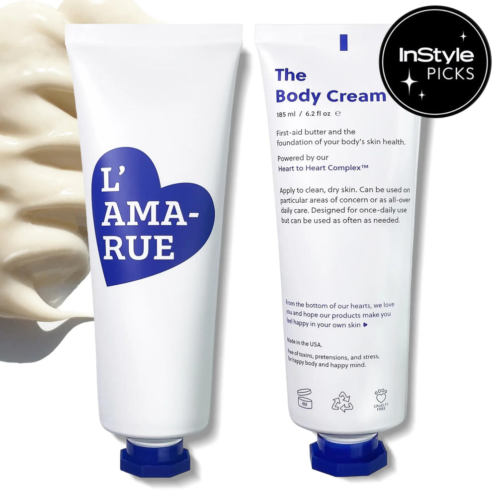 L'AMA-RUE L'AMARUE jar illustrates non-greasy, fast-absorbing moisture for daily use.