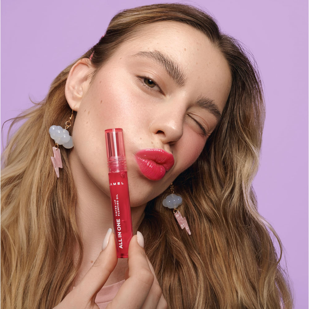 Lamel All-in-One Lip Oil hydrating-formula delivers moisture without stickiness.