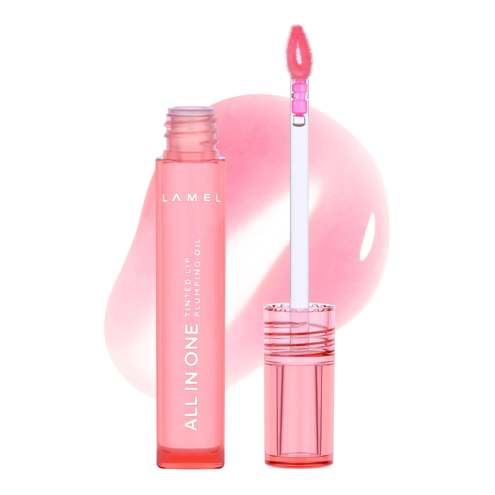 Lamel All-in-One Lip Oil tube-dispense for easy, mess-free application.
