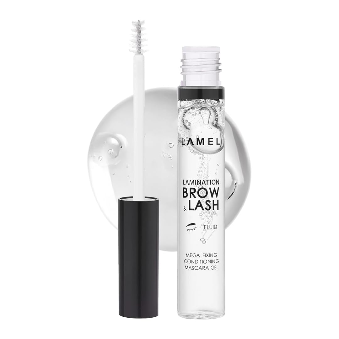 Lamel clear brow gel wand in action for precise daily brow grooming