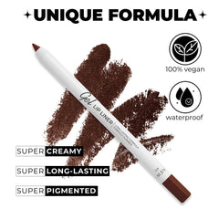 Lamel Matte Gel Lip Liner Longwear Finish on lips resists smudging.