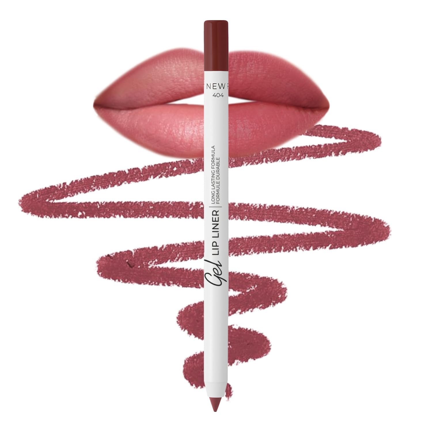 Lamel Matte Gel Lip Liner Pencil berry shade swatch for precise definition.