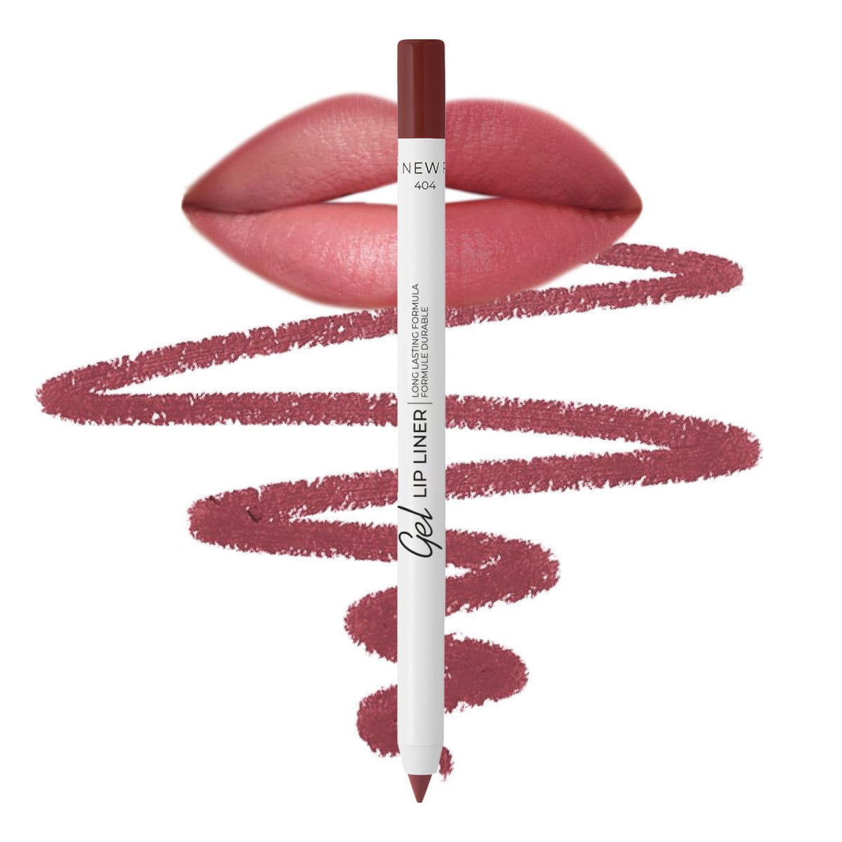 Lamel Matte Gel Lip Liner Pencil berry shade swatch for precise definition.