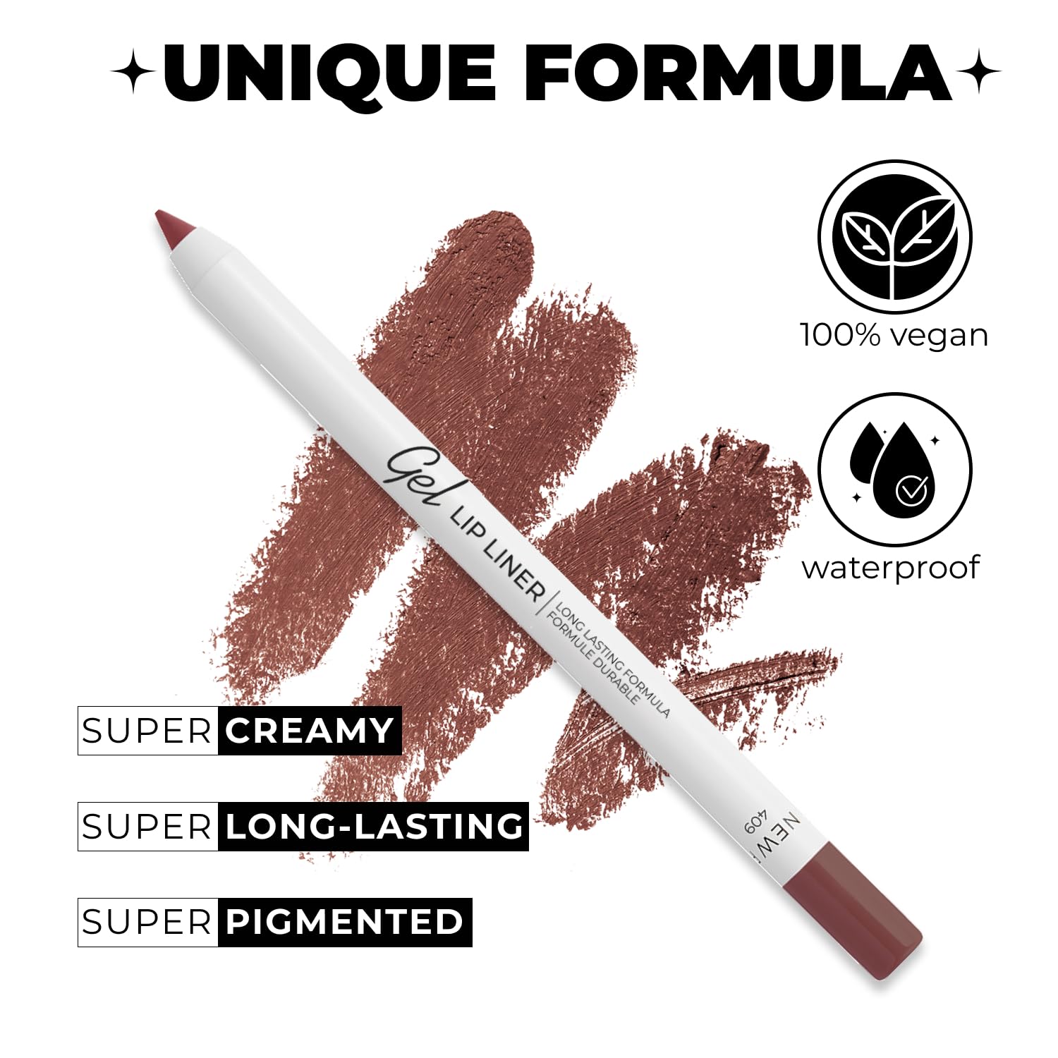Lamel Matte Gel Lip Liner Pencil waterproof finish resists smudging
