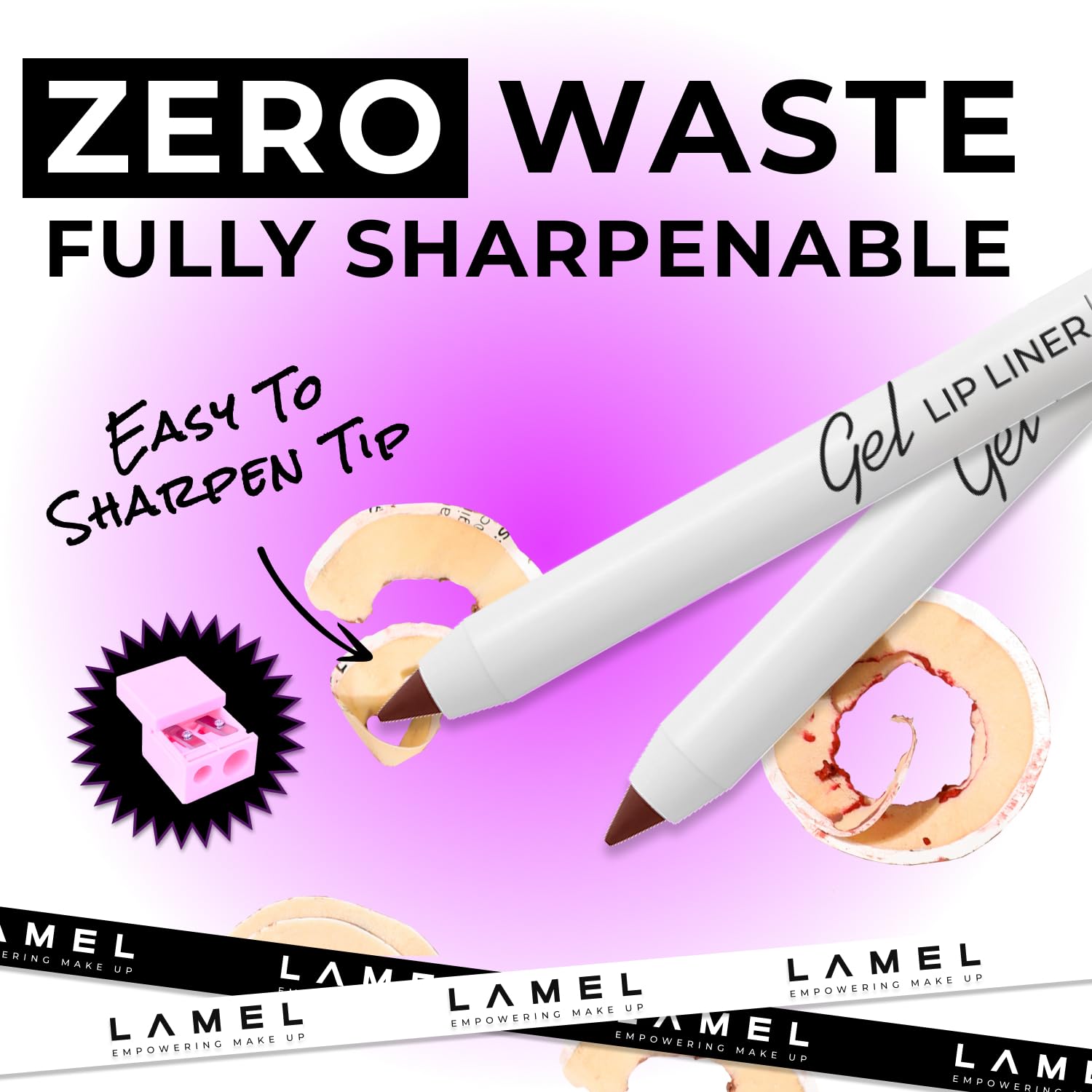 Lamel Matte Gel Lip Liner Sharpener Cap highlights precise edge control.