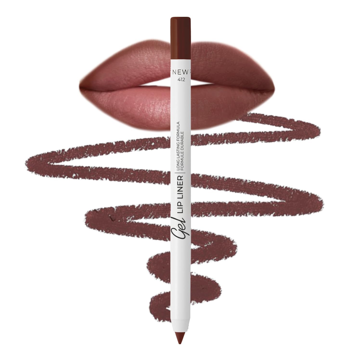 Lamel Matte Gel Lip Liner Spicy Nude swatch showing rich pigment and defined shape.
