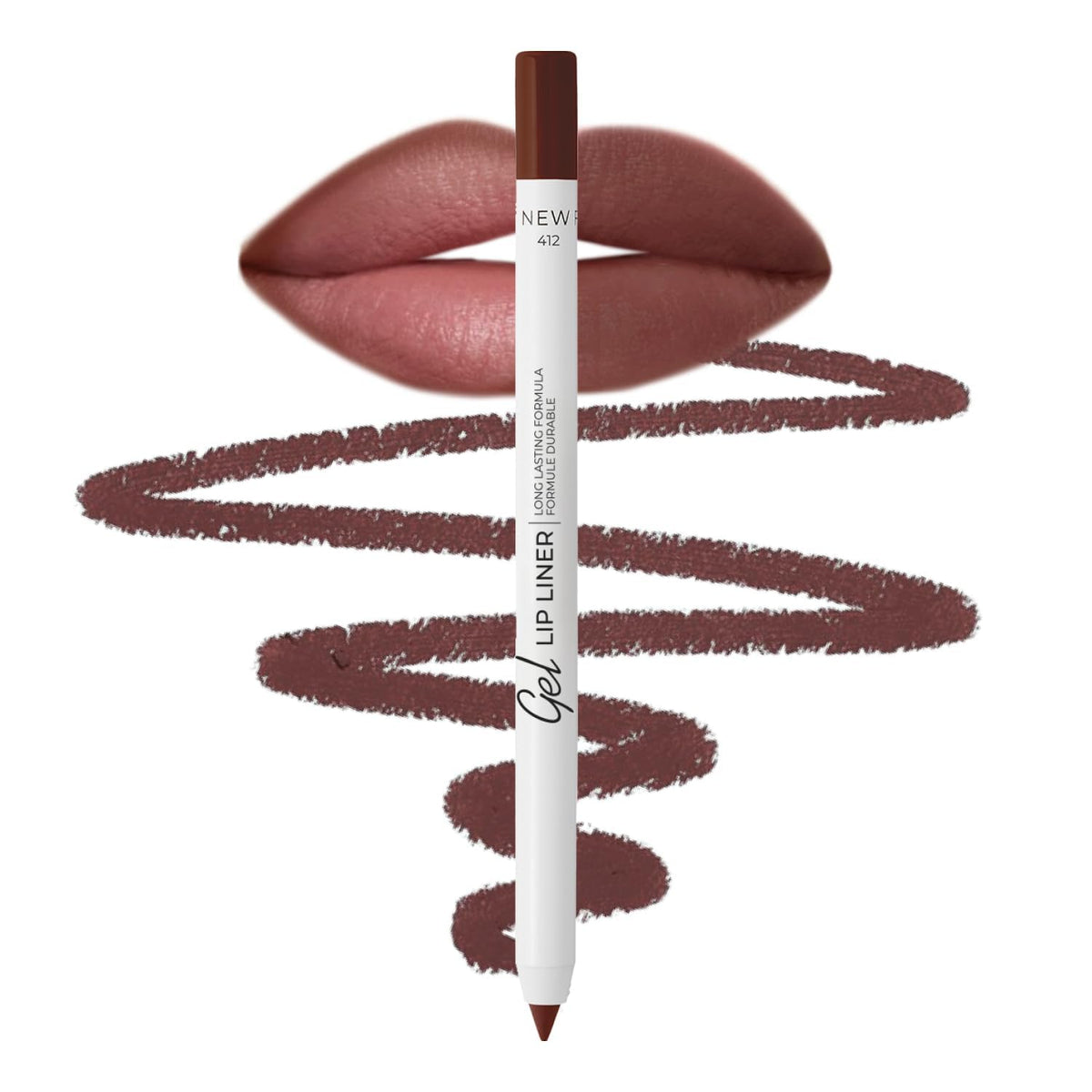 Lamel Matte Gel Lip Liner Spicy Nude swatch showing rich pigment and defined shape.