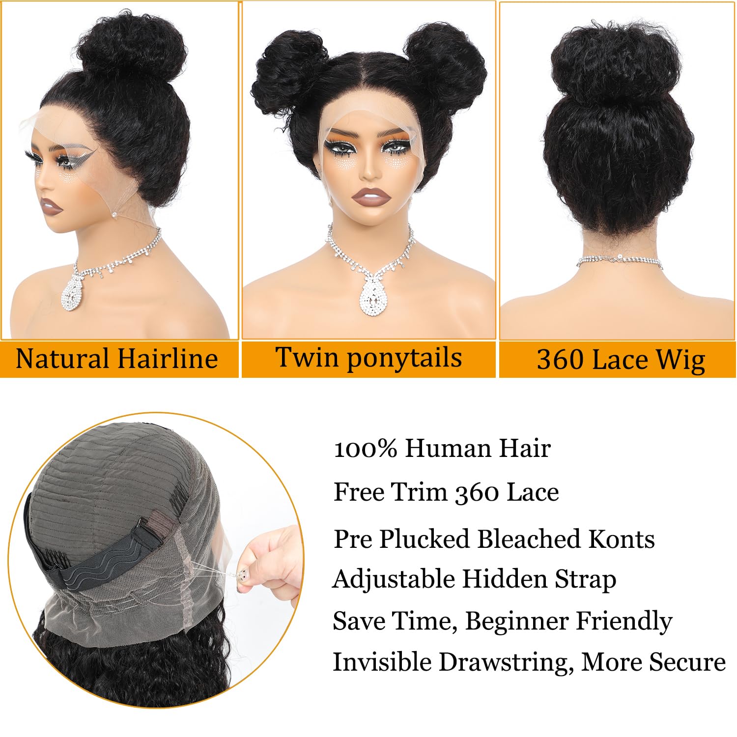 Lametope wig designed for high ponytail and bun styles for versatility.