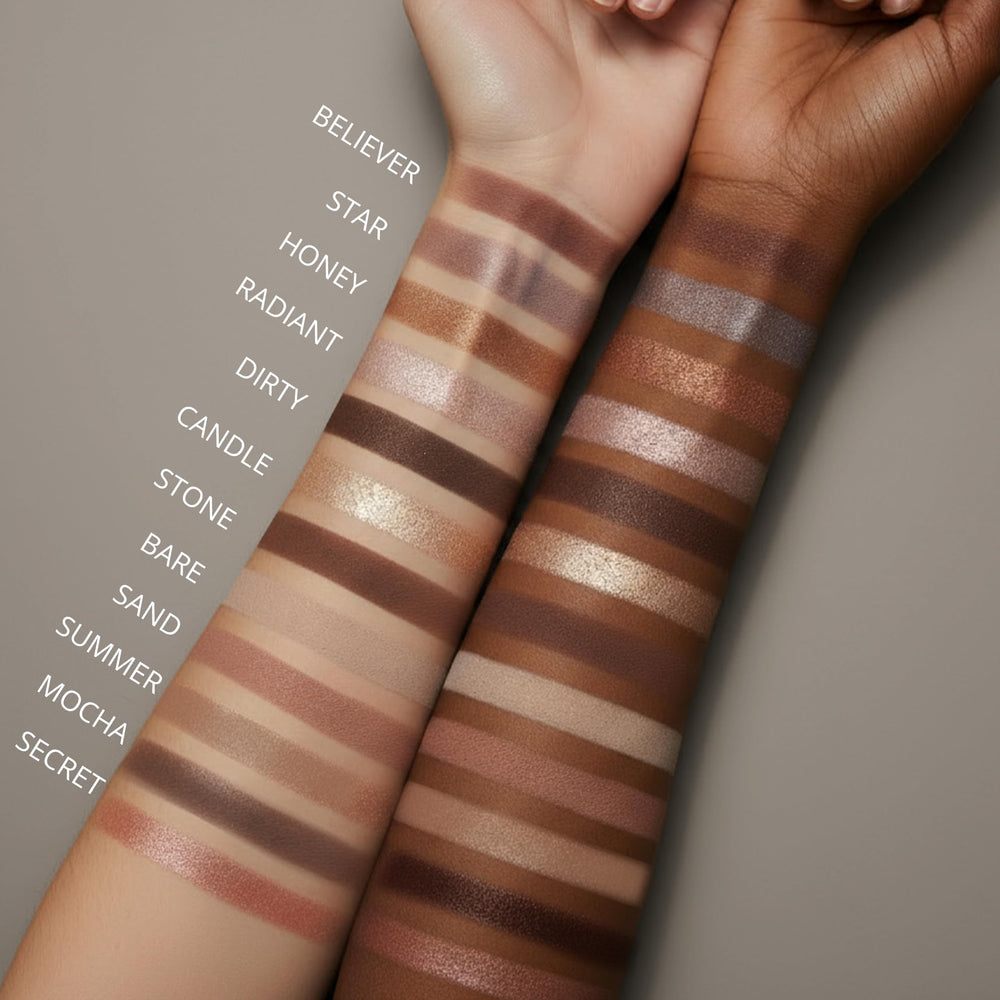 Lamora Attraction Eyeshadow Palette swatches showing rich pigment and blends