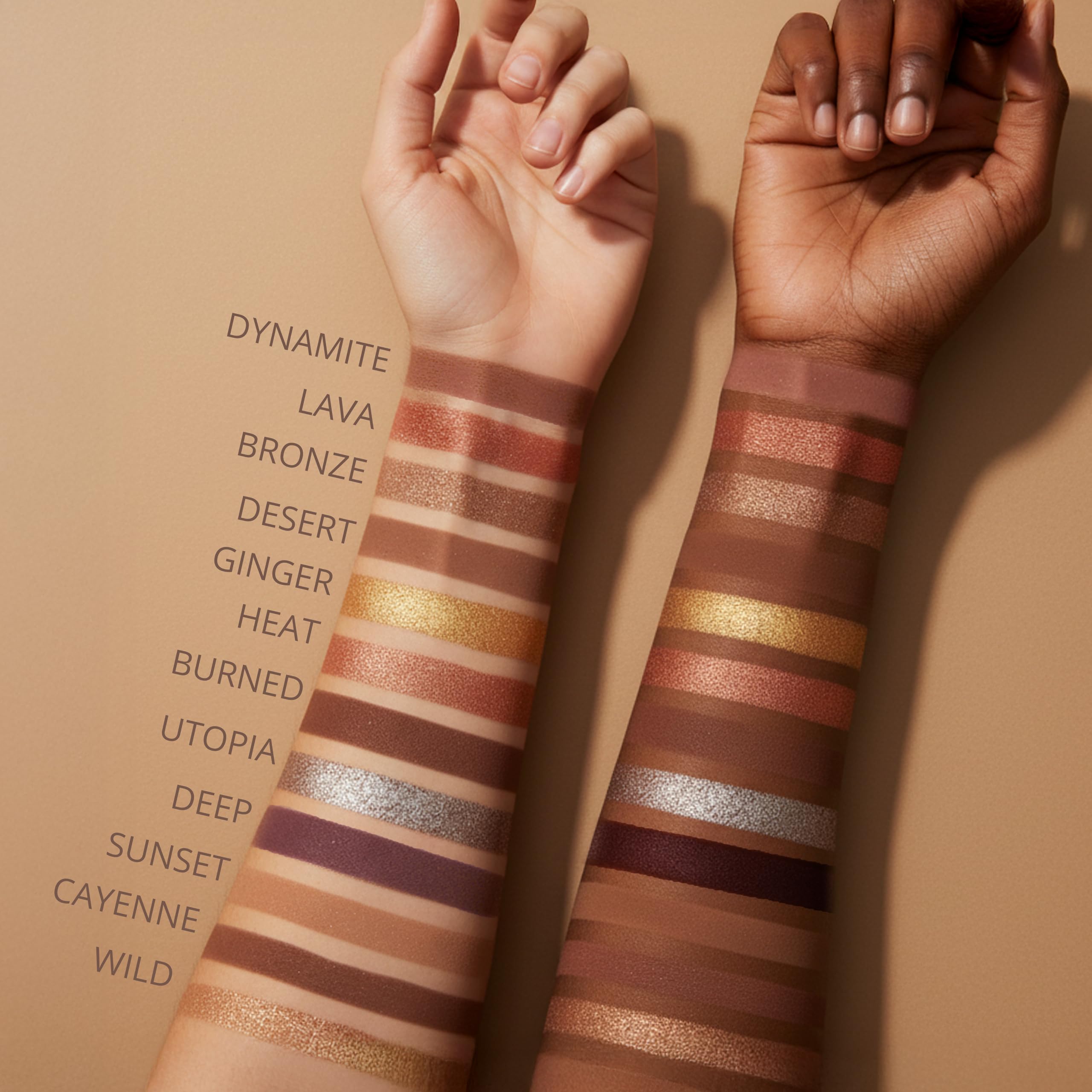 Metallic finish shades in Lamora Bronze Palette for radiant accents