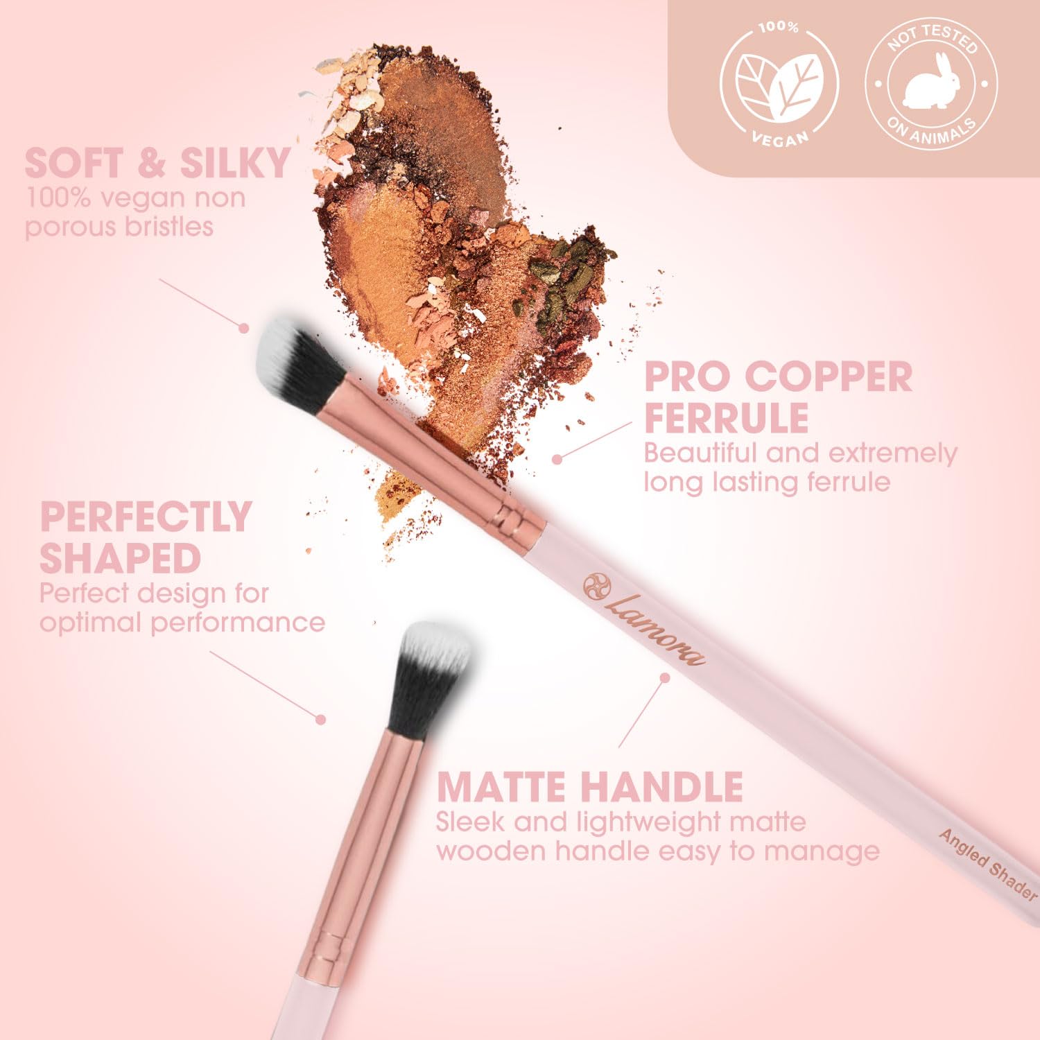 Lamora Eyeliner brush offers precise lines and defined eyes.