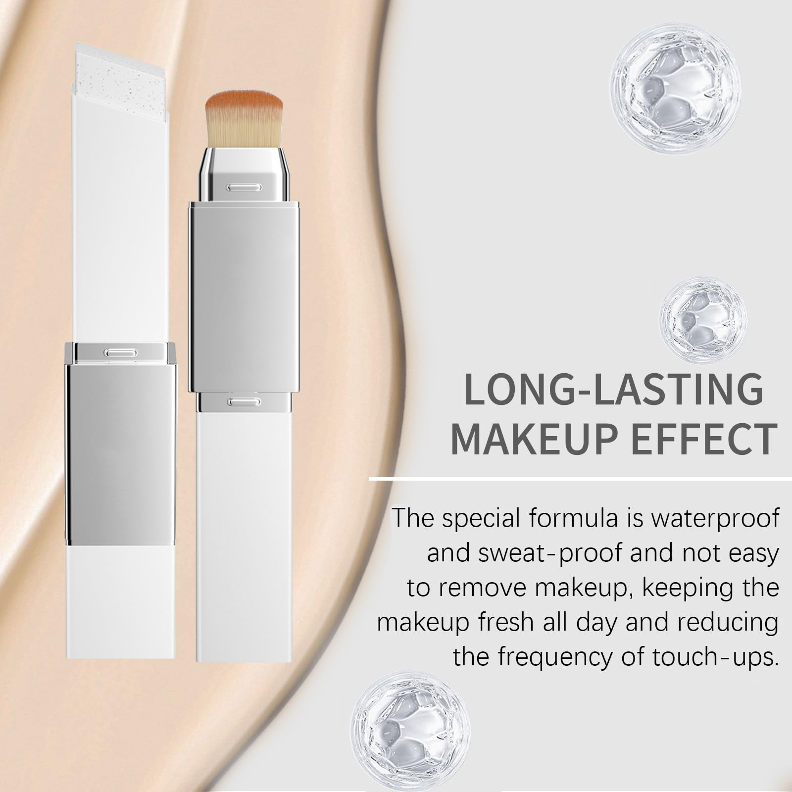 Close-up of Lampolar Blanc Cover Cream Stick creamy texture showing hydration.