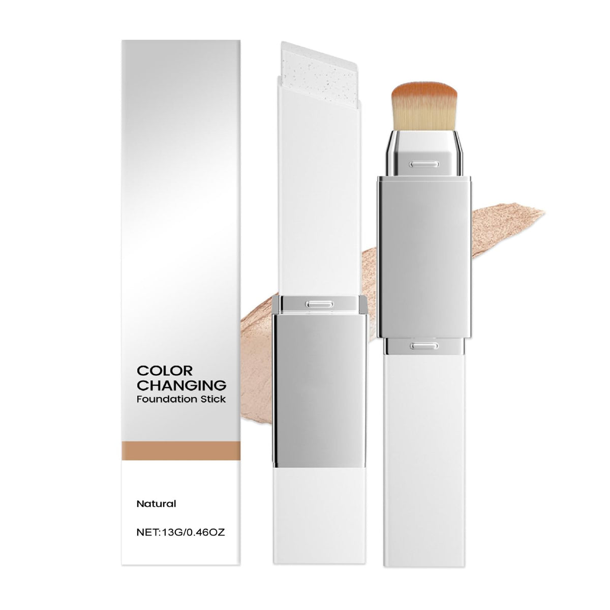 Lampolar Blanc Cover Cream Stick packaging demonstrates color-changing foundation for easy matching.