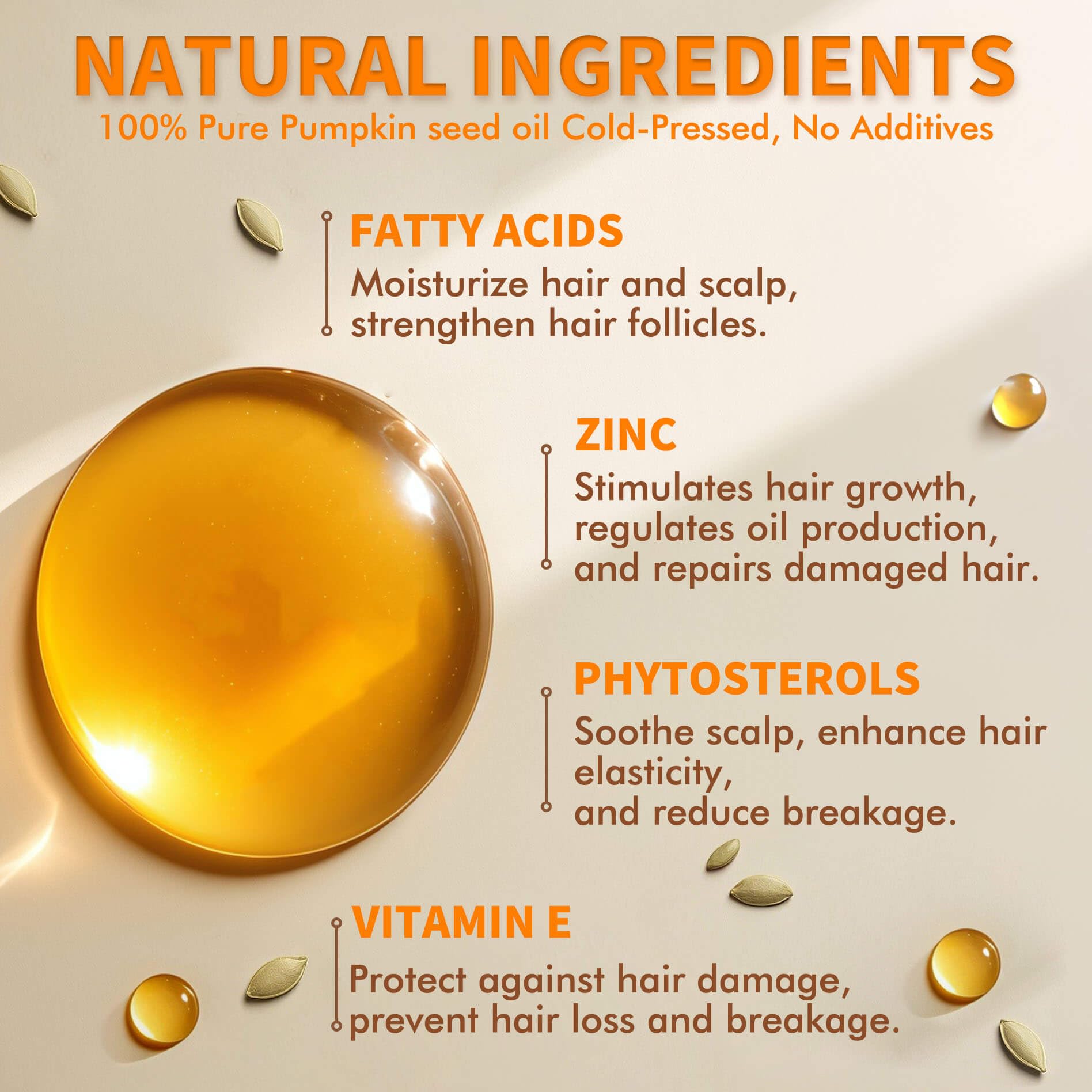 Lampolar Pumpkin Seed Oil being applied to hair for lightweight nourishment.