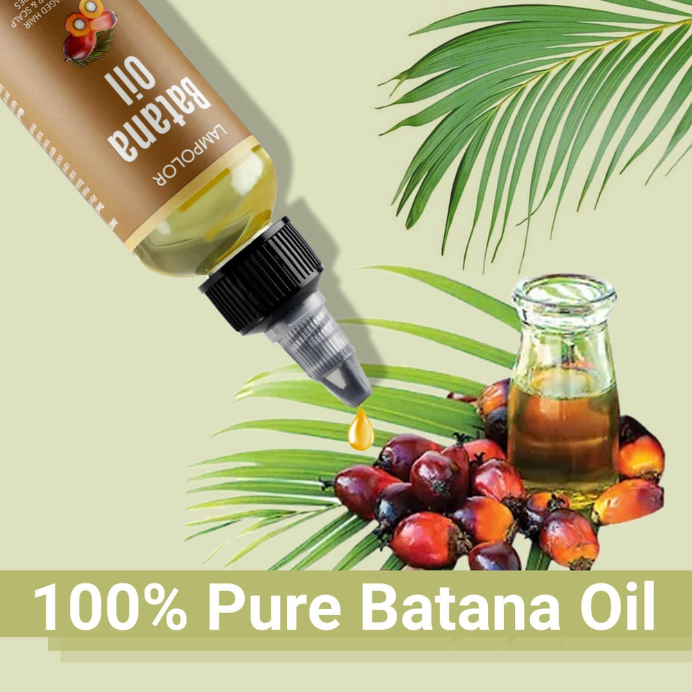 Lampolar Batana Oil applied to hair for smoother, manageable strands