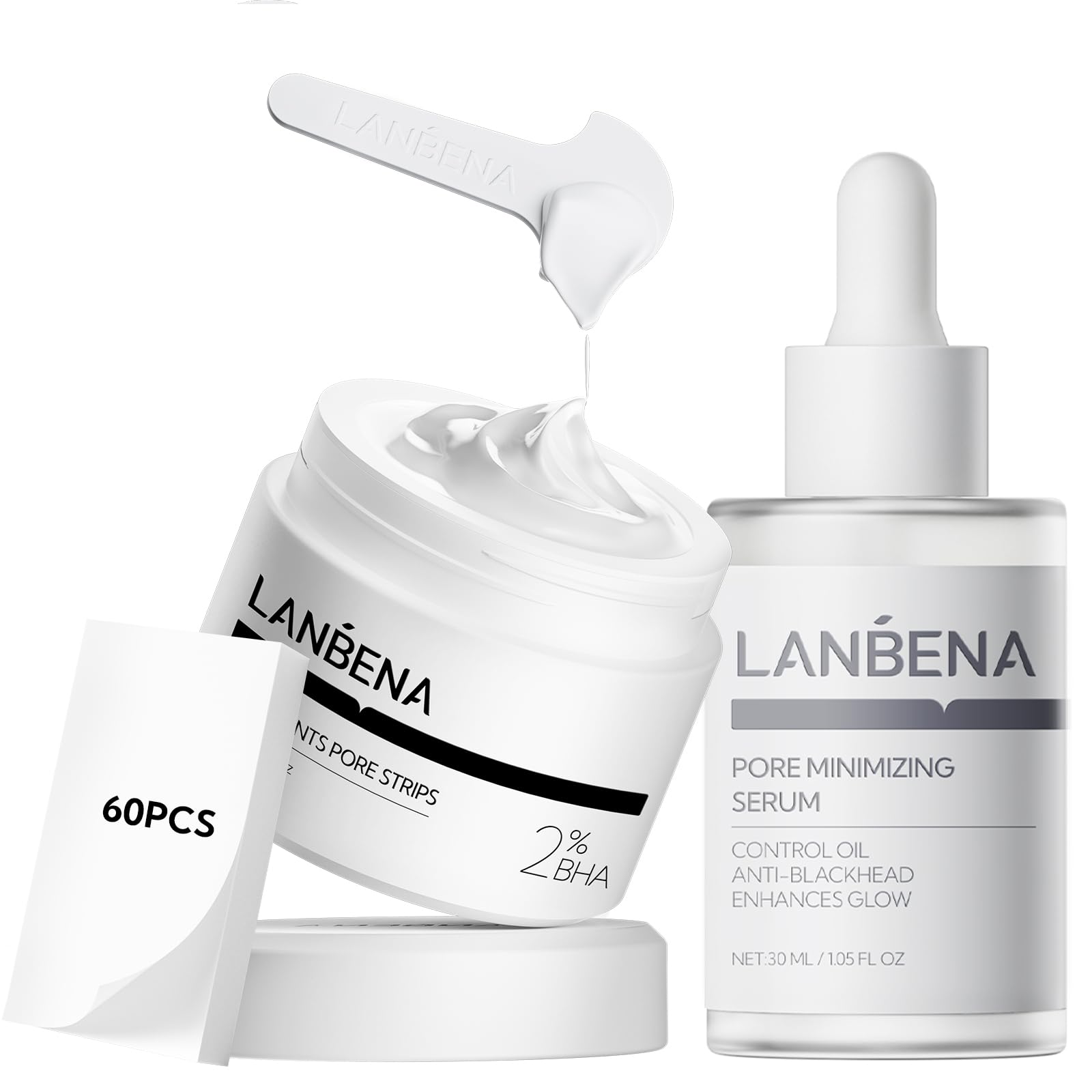 LANBENA 3 in 1 blackhead removing set package offers a complete pore care routine.