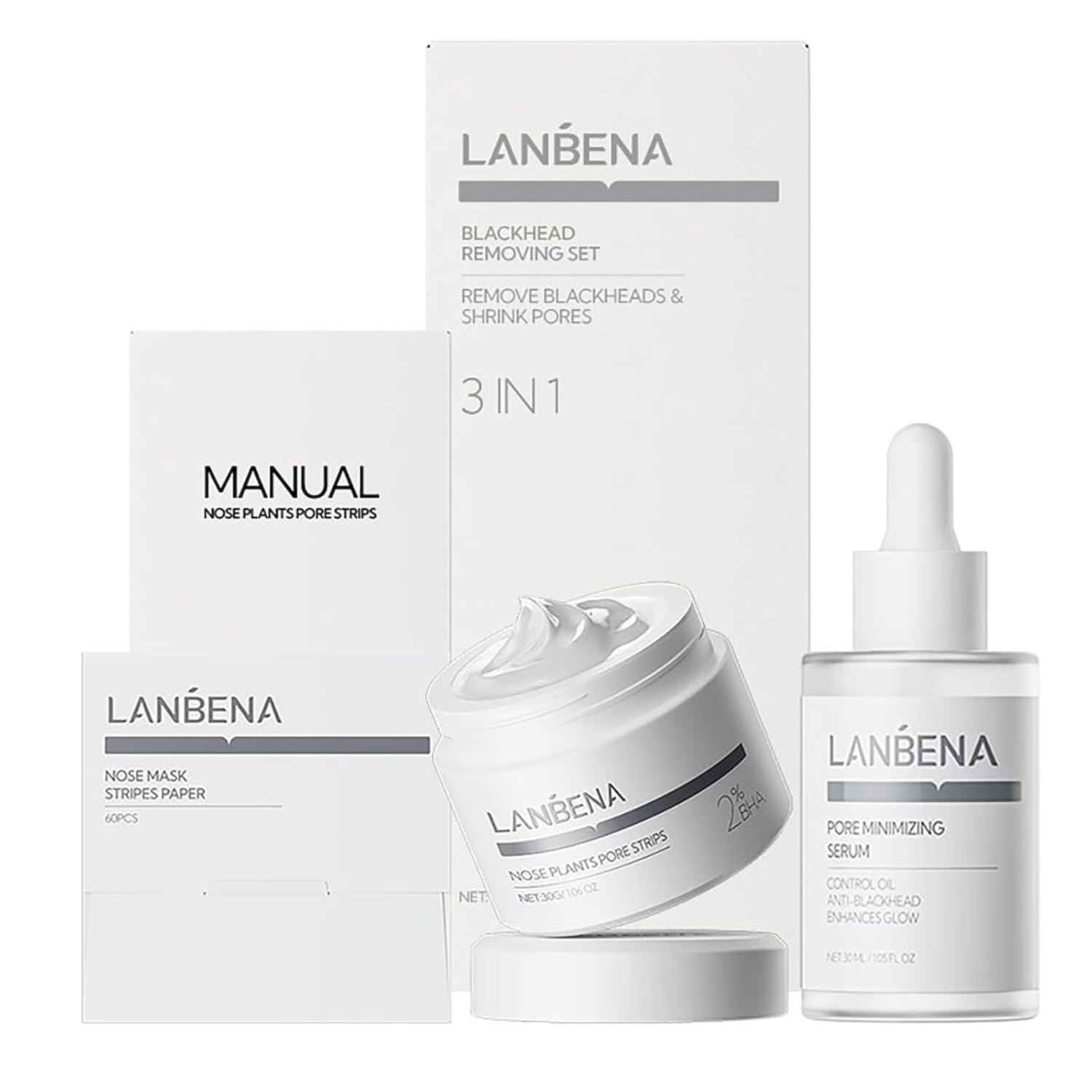 LANBENA 3 in 1 set pack for comprehensive at-home pore care and cleansing