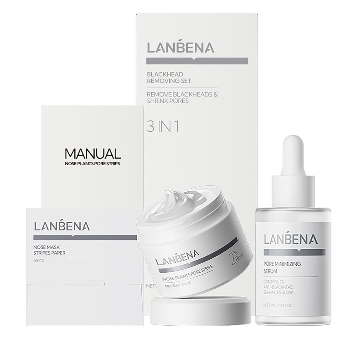 LANBENA 3 in 1 set pack for comprehensive at-home pore care and cleansing