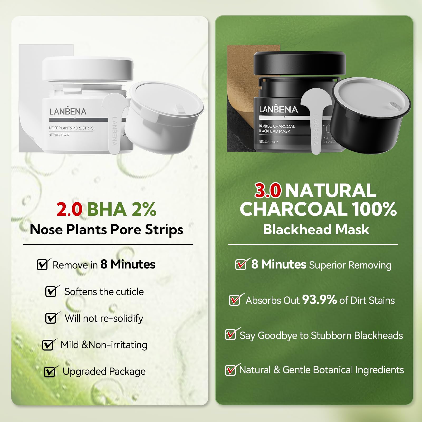 LANBENA bamboo charcoal mask purifies pores and controls oil