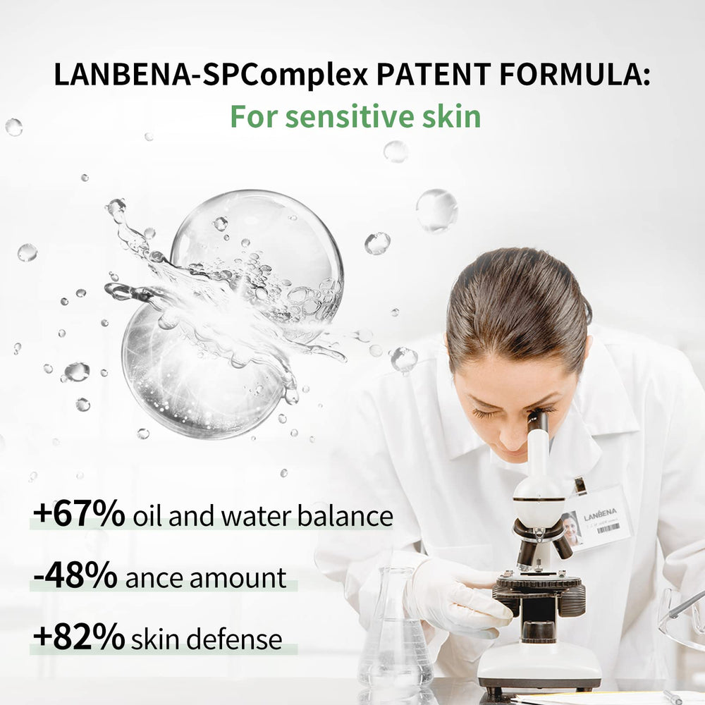 LANBENA daily skincare routine setup featuring serum alongside moisturizer.