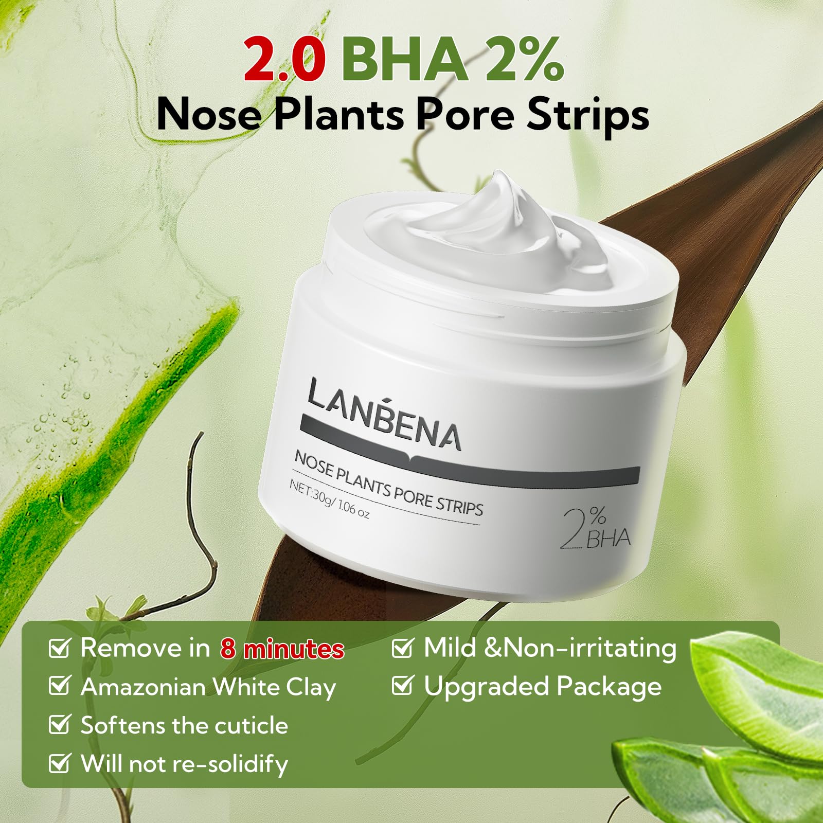 LANBENA deep-cleaning pore strips in action for cleaner-looking pores