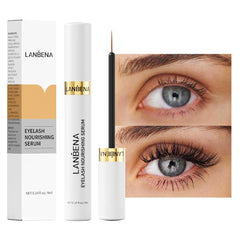 LANBENA eyelash serum bottle shown for daily use to support fuller lashes