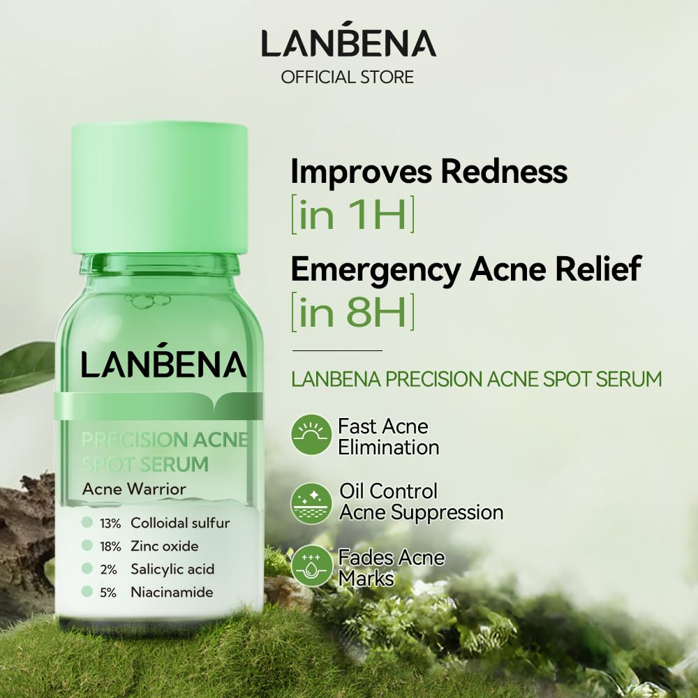 LANBENA night skincare routine setup ready to address breakouts