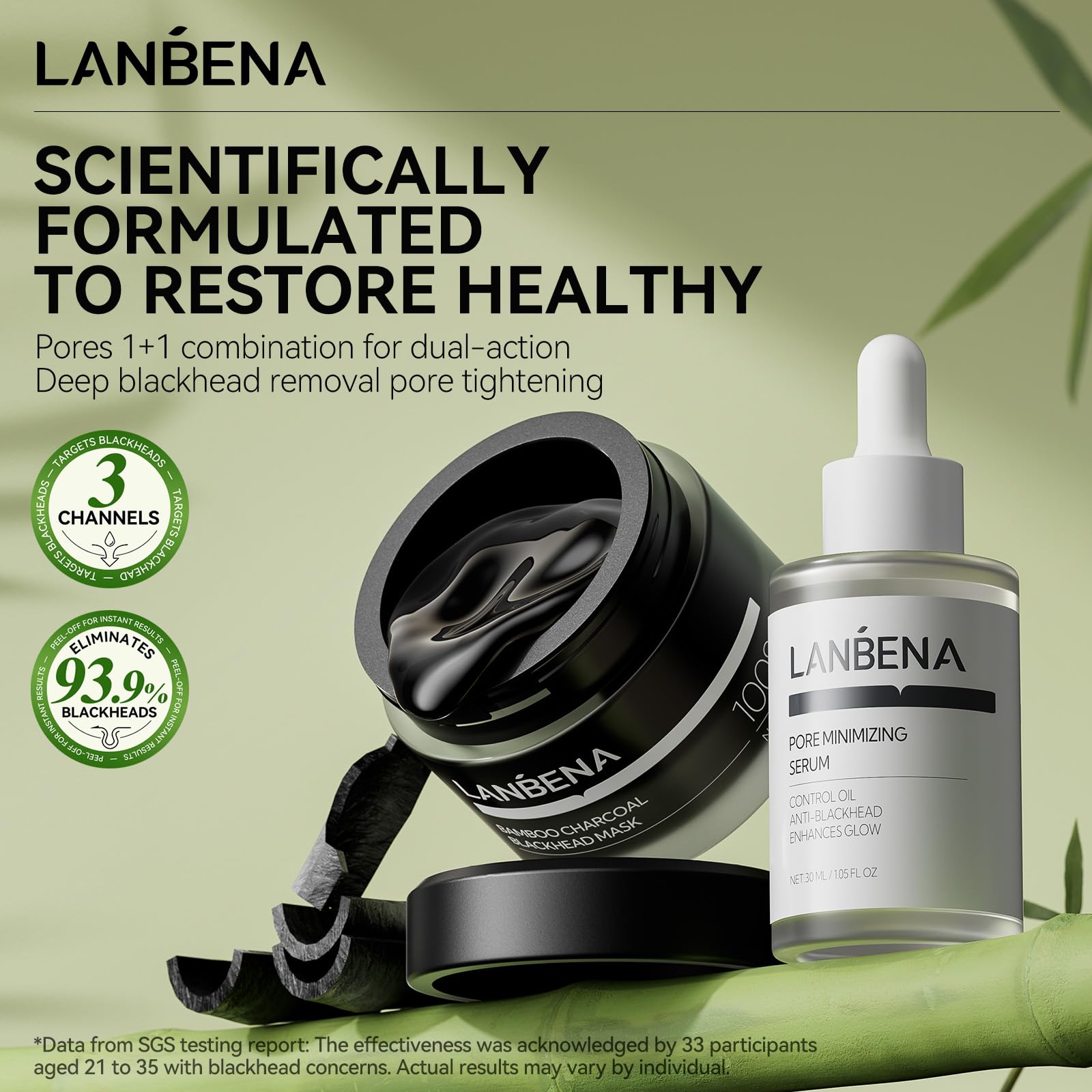 LANBENA nose strip close-up shows strong adhesion for easy removal.