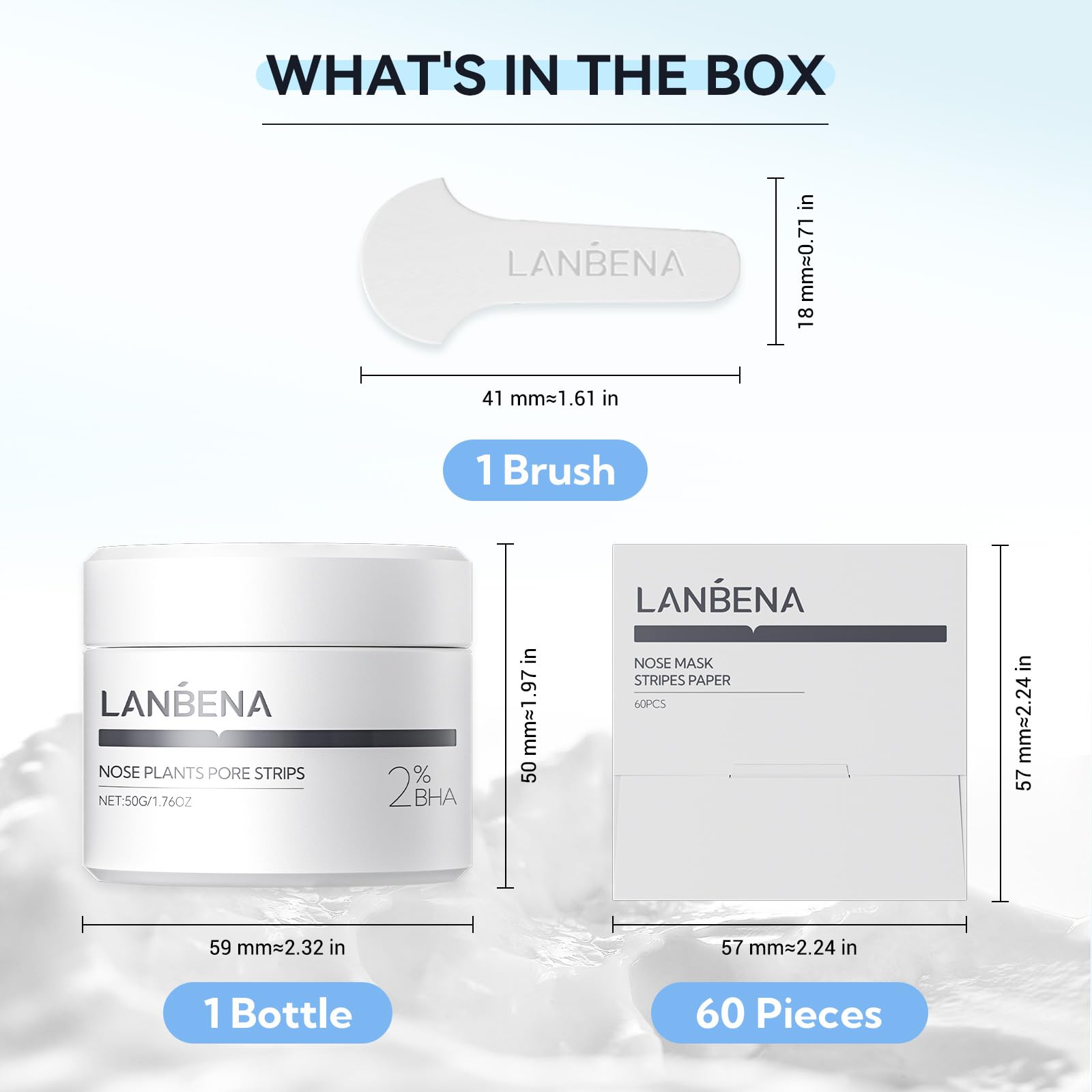 LANBENA soft rubber nose brush helps precise cleaning around the nose area.