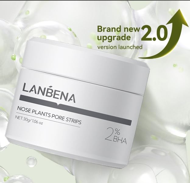 LANBENA peel-off mask on the face removes impurities.