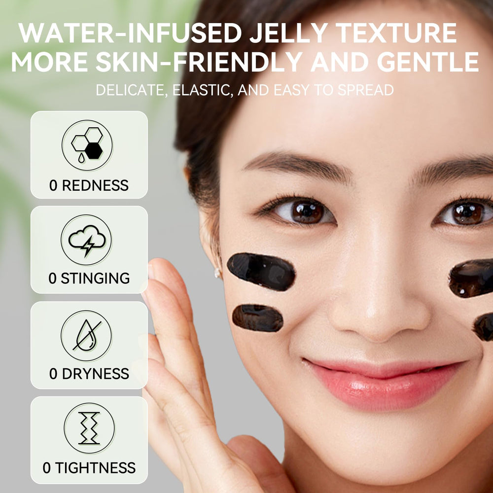 LANBENA peel-off mask removal close-up showing clean pores.